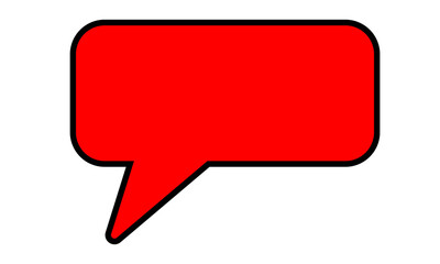Red speech bubble isolated on transparent background