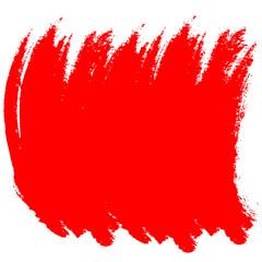 Abstract red brush stroke isolated on transparent background