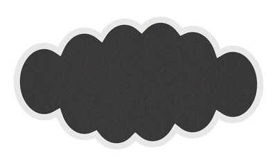 Dark cloud shape with white outline isolated on transparent background