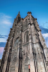Strasbourg in France, the Notre-Dame cathedral in the old city center
