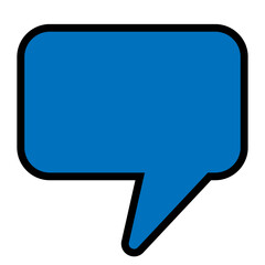Blue speech bubble isolated on transparent background