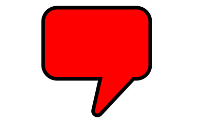 Red speech bubble isolated on transparent background