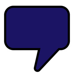 Filled blue speech bubble isolated on transparent background