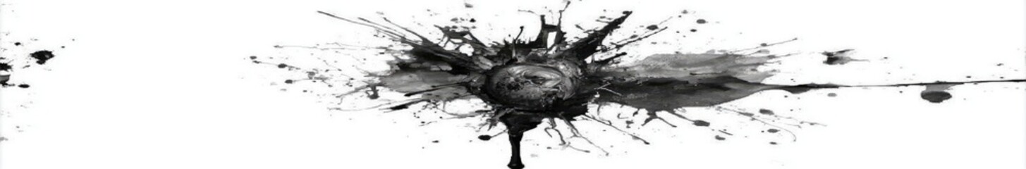 Abstract black ink splatter on white background (2)