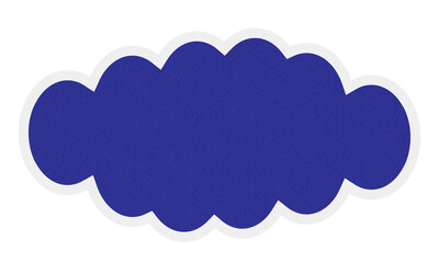 Blue cloud shape isolated on transparent background