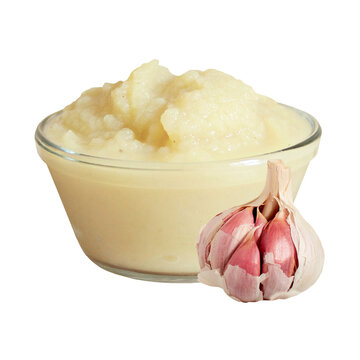 A bowl of smooth garlic paste