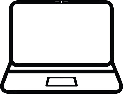 Laptop Outline Vector inco - Black and White Laptop icon