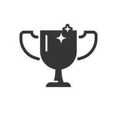 Obraz premium Golden cup winner icon bold solid vector graphic simple illustration pictogram, champion victory award trophy shape silhouette logo sign symbol black white modern design