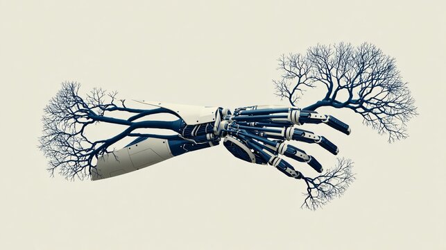 Biomechanical branches flexing slowly under robotic control