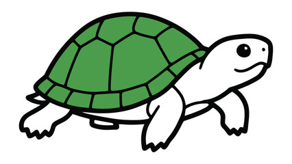 Animated Turtle on The Move: A charming cartoon turtle, vibrant in its design, sets off on an adventure, conveying a sense of journey and tranquility.