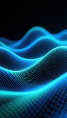 Abstract Blue Wave Digital Background Futuristic Tech Design