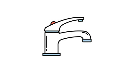 Simple illustration of a modern bathroom faucet with a minimalist design