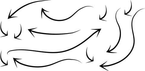 Minimal vector arrow doodles set art illustration design