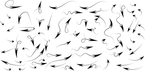 Minimal vector arrow doodles set art illustration design