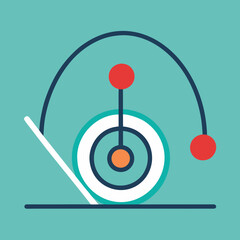 Abstract geometric illustration of a pendulum and target system