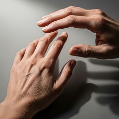Close Up of Hands Touching Gentle Skin in Soft Lighting for Health and Wellness
