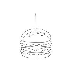 doodle burger pattern background. doodle fast food burger seamless pattern background. seamless pattern of hamburger in doodle style. Seamless Pattern of a Cheese Burger. Burger with stick. 