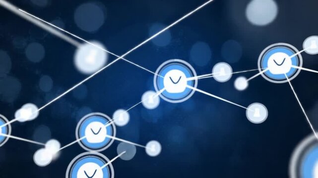 Virtual Particles Data Network Animation Background