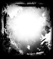 Grunge frame with bright center