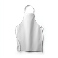 Blank white apron against a white background