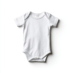 Blank white baby bodysuit, short sleeves