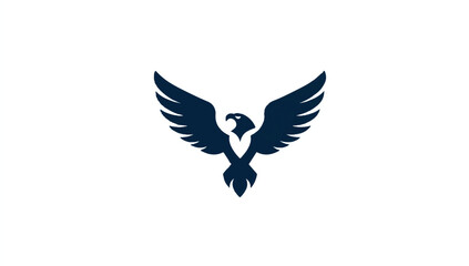 Obraz premium Elegant Eagle Silhouette Design on White Background Symbolizing Power and Freedom for Graphic Design Projects