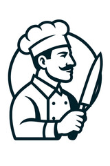 A Culinary Artist Chef with Knife in Hand, Poised for Creative Expression