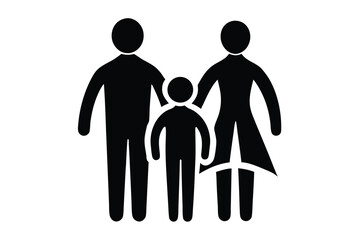 family health silhouette vector icon
