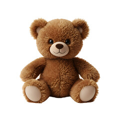 Obraz premium Brown Plush Teddy Bear on White Background