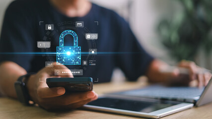 Cyber security concept, Login, User, identification information security and encryption, secure Internet access, cybersecurity, secure access to user's personal information,