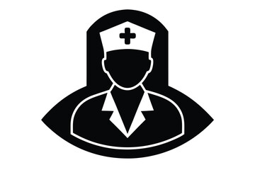 hospital volunteer silhouette vector icon