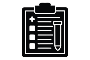 Fototapeta premium medical test form silhouette vector icon