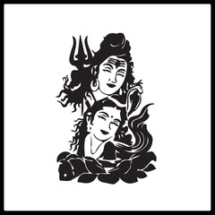 Lord Shiva And Parvati VECTOR