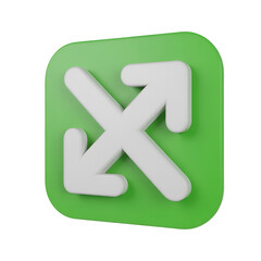 Obraz premium 3D White Arrows Icon on Green Square Background symbol