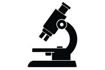pathology microscope silhouette vector icon
