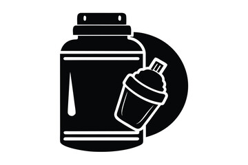 protein powder silhouette vector icon