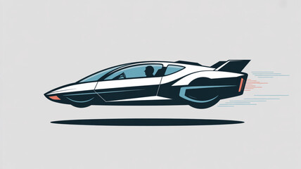 Futuristic flying car concept design for transportation technology and innovative vehicle solutions future mobility
