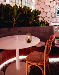 table and chairs in restaurant luxury miami