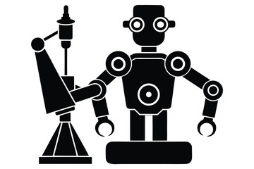 surgical robot silhouette vector icon