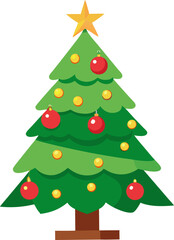 christmas tree isolated on white