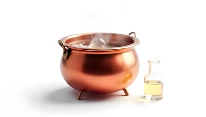 Witch cauldron isolated on white - 3d illustration