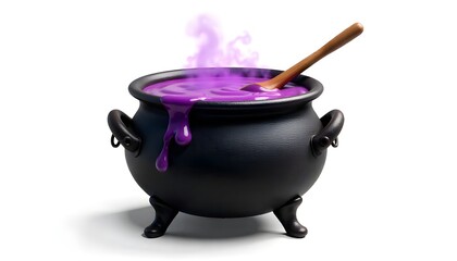 Witch cauldron isolated on white - 3d illustration