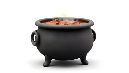 Witch cauldron isolated on white - 3d illustration