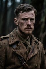 dirty colonial army soldier portrait