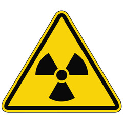 Radiation hazard symbol, transparent warning sign.