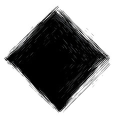 Abstract black diamond shape with textured edges