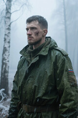Obraz premium dirty colonial army soldier portrait
