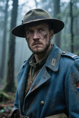 Obraz premium dirty colonial army soldier portrait