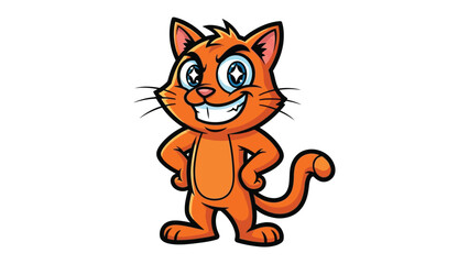 Animated Orange Cat: An illustrated orange cat with big eyes and mischievous grin is featured, perfect for playful designs and adding a touch of fun.