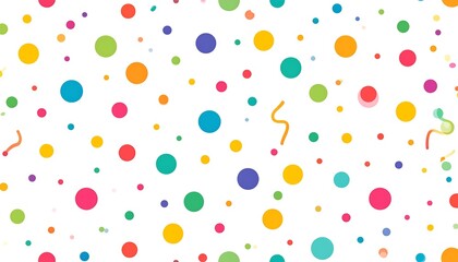 Colorful circles and swirls on white background